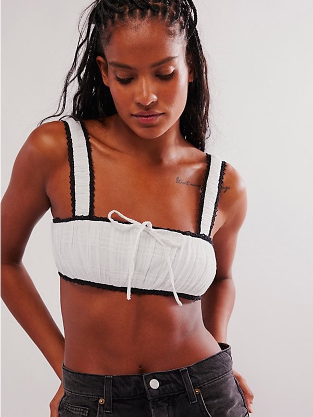 Free People Enchanted Micro Cami White and Black